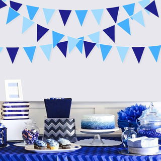 Blue Party Bunting Flag Banners in Royal Blue & Light blue (32Ft) 4