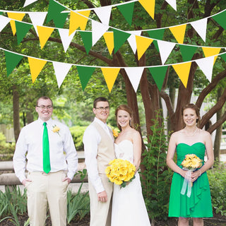 Happy Spring Pennant Flag Banner in Yellow, Green & White (32Ft) 4
