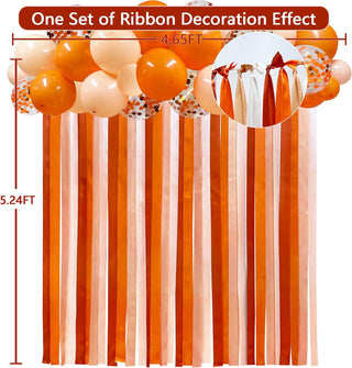 Halloween Ombre Orange Balloon Ribbon Fringe Backdrop (197Ft) 4