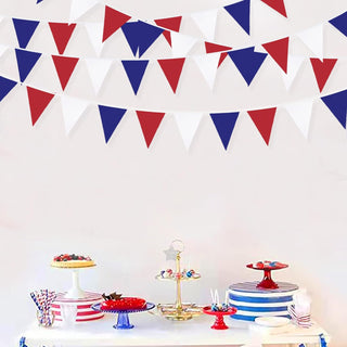 4th of July Bunting Flag Banner in Blue, Red & White(32Ft) 4
