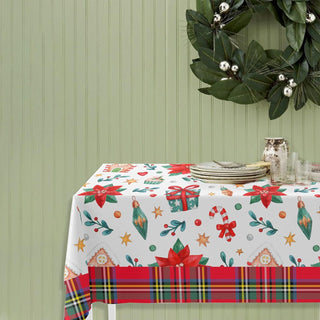 Buffalo Plaid Christmas Tablecloth in Red, Green and White (54"x108") 4