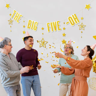 50th Birthday Glitter Gold Banner 'The Big Five Oh' Milestone4