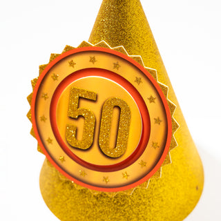 50th Birthday Accessories Hat and Sash in Gold Milestone 4