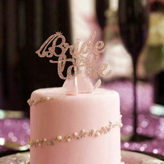 ’Bride To Be‘ Wedding Shower Cupcake Toppers in Rose Gold Glitter (33PCS) 2