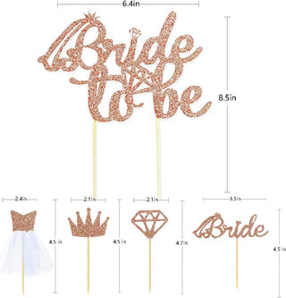 ’Bride To Be‘ Wedding Shower Cupcake Toppers in Rose Gold Glitter (33PCS) 6