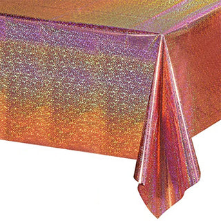 Glitter Disposable Tablecloth in Rose Gold (54"x108") 1