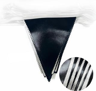 Triangle Pennant Flag Fabric Banner in Black & Silver(32Ft) 5