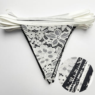 Black & White Lace Triangle Flag Bunting Banner (32Ft) 6