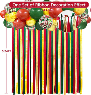 Christmas Balloons and Satin Ribbon Streamers Kit in Red Green Gold (43 pc) 5