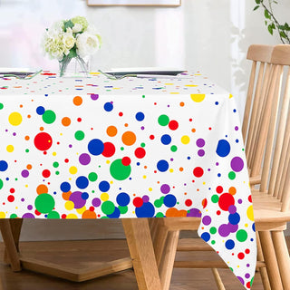  Rainbow Polka Dot Tablecloth (54"x108") 5