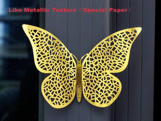 Gold Hollow Butterfly Stickers 3D Wall Decor (36Pcs) 5
