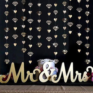 Gold Wedding Gold Diamond and Heart Hanging Garland (52 Ft) 5