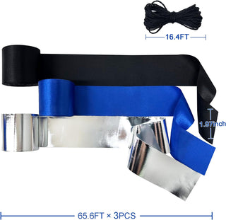 Graduation 2024 Ribbon Streamer in Navy Blue, Silver & Black (197Ft)  5