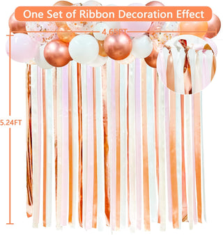 Rose Gold Balloons and Streamers Kit (44 pcs) 5