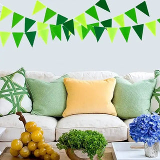 Tropical Pennant Bunting Flags in Green 8ft 4