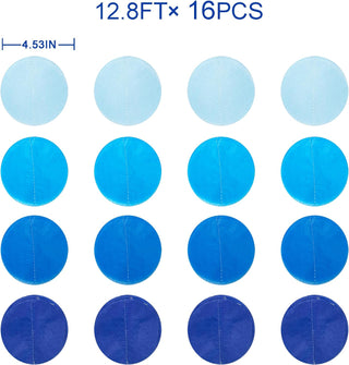 Beach Theme Blue Party Circle Dot Paper Garland in Ombre Blue(205Ft) 5
