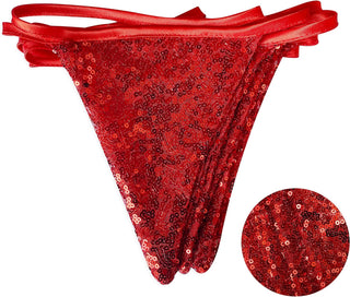 Red Party Decorations Double Sided Sequin Red Flag Banner (18FT) 5