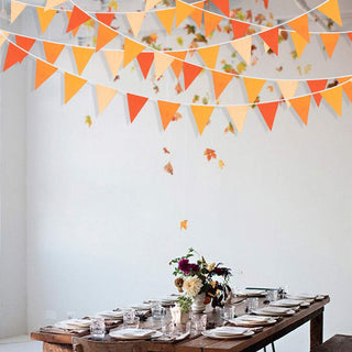 Fall Decor Fabric Triangle Flag Banner in Orange and Yellow (10M)  5
