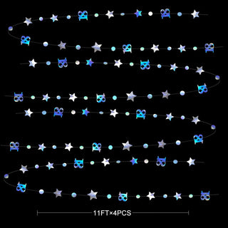  Iridescent 18th Birthday Garland with Circle Dots & Stars (46Ft) 5