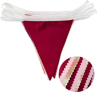 Fabric Flag Pennant Backdrop Banner in  Rose Gold, Maroon & Pink (32Ft) 5