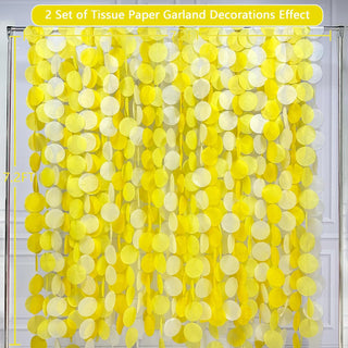 Yellow Themed Big Polka Dots Garland in Ombre Yellow & White (192Ft) 5