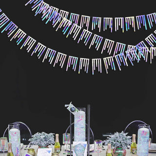 New Year Double Sided Iridescent Metallic Paper Tassel Banner (40Ft) 5