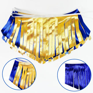 Metallic Fabric Tassel Bunting Banner in Royal Blue & Gold (17FT) 2