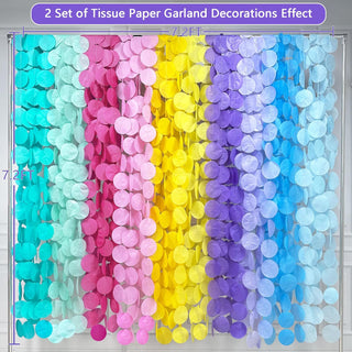 Pastel Rainbow & Unicorn Party Big Circle Dot Paper Garland (256Ft) 5