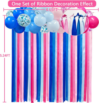 Gender Reveal Blue and Pink Balloons and Ribbons Kit (48 pcs) 5