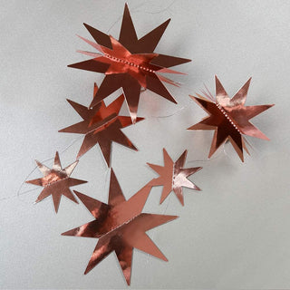 3D Star Decoration Garland in Mirror & Glitter Rose & Gold Black 5