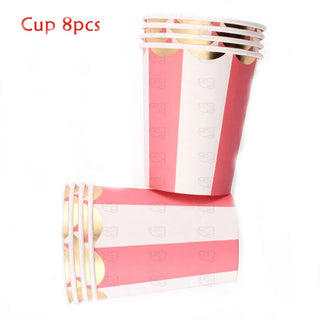 Red and White Striped Tableware Set (86pcs) 4