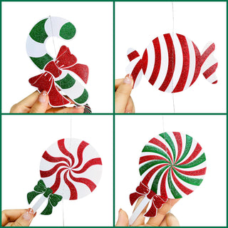Candyland Christmas Garlands in Red, Green and White (52ft) 5