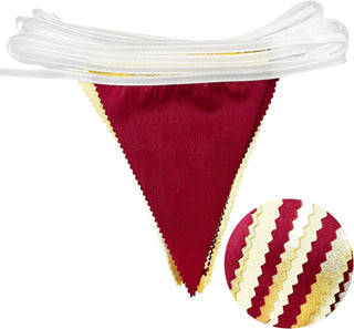Burgundy Party Triangle Flag  Cloth Banner in Gold, Maroon & Beige(32Ft) 5