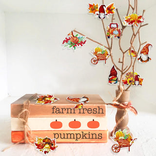 Fall Gnomes and Maple Leaf Tree Ornaments (18Pcs) 5