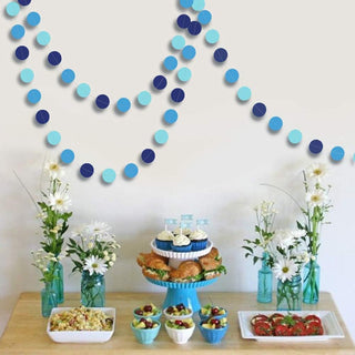 Under the Sea Party Gradient Blue Circle Dot Garland  (52Ft)3