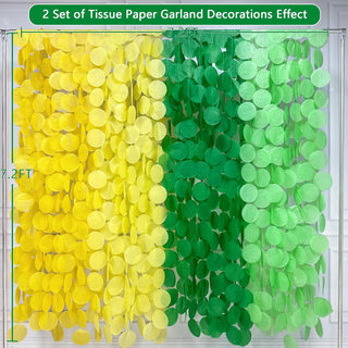 Spring Theme Party Circle Dot Garland in Ombre Green & Yellow (205Ft) 5