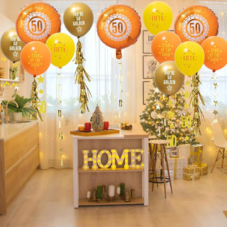 32pcs Gold 50th Birthday Party Balloon and Tassel Garland Set 4