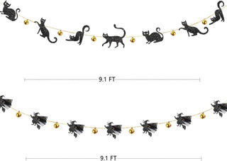 Halloween Party Decorations Banner with Jingle Bell & Black Cat (18Ft)6
