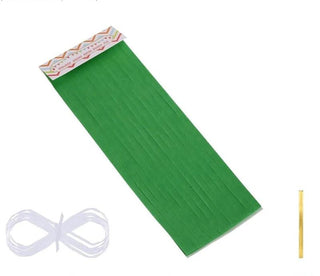 Purple Green Yellow Gold Tissue Paper Tassel Banners Set (20Pcs) 5