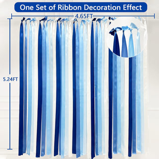 Blue Theme Satin Ribbon Streamer in Dusty Blue & Ombre Blue (197Ft)  6
