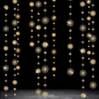 Glitter Gold Sparking Stars Garland (30Ft) 3