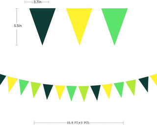 Spring Party Decorations Triangle Flag Pennant Banner in Yellow & Green(30Ft）6