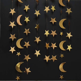 Star and Moon Garland Streamers in Gold (52ft) 4