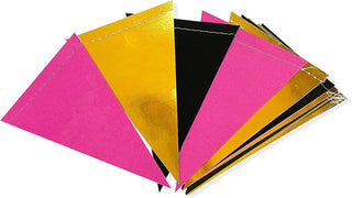 Hot Pink Black Gold Hanging Paper Triangle Flag Banner for Hen Party (30Ft) 6