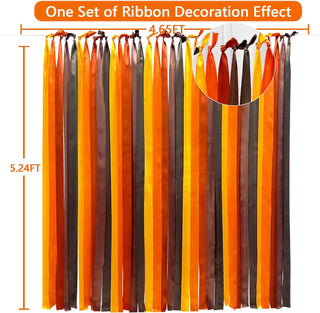 Fall Theme Satin Ribbon in Ombre Brown, Orange & Yellow(197Ft)  6