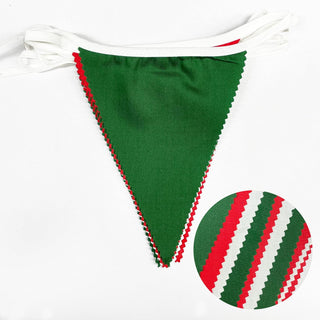 Christmas Decor Fabric Flag Banner in Red, Green & White (32Ft) 6
