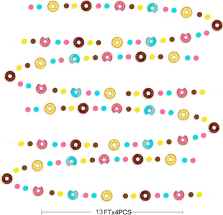Donut Party Polka Dot Garland in Pink, Yellow, Blue & Brown (52Ft) 6
