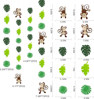 Jungle Party Garlands with Monkeys & Palm Leaves Cutouts (46Ft)6