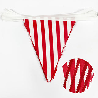 Birthday Party Red White Striped Bunting Flag Banner (32Ft) 6