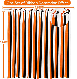 Halloween Party Satin Ribbon Streamer in Black, Orange & White (197Ft) 6